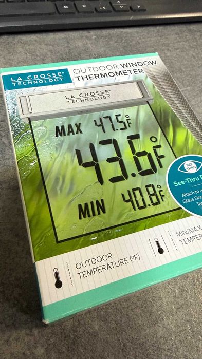 Termometr La Crosse Technology  window  Fahrenheit dla Amerykanina