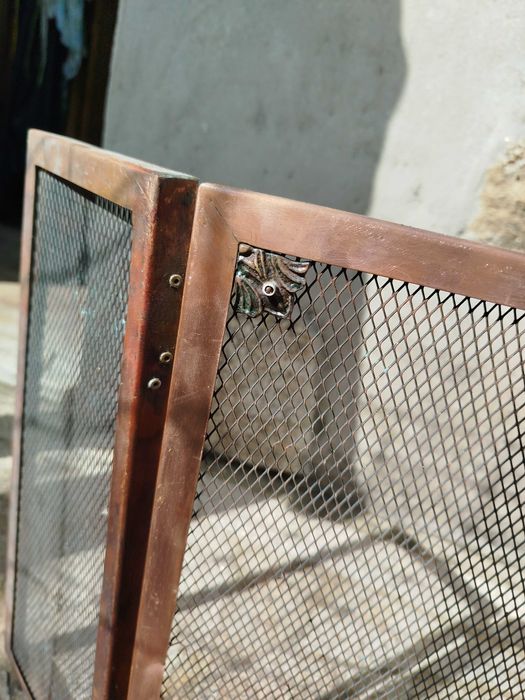Grelha de proteção de fogão de lareira em cobre