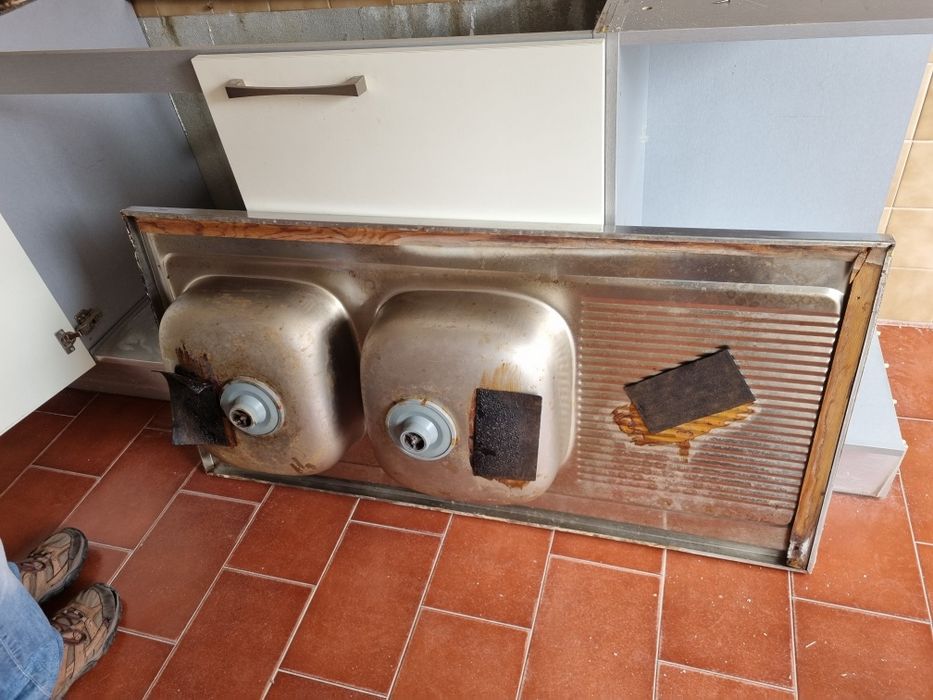 Lavatório cozinha 2 cubas usado