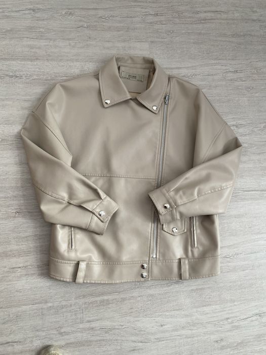 Жіноча бежева косуха,  оверсайз , подовжена