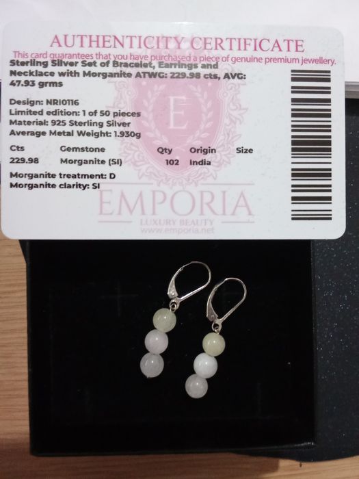Brincos de Prata Lei e Morganite