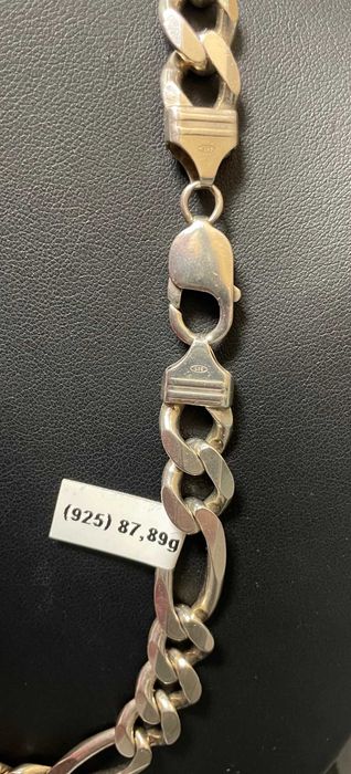 Srebrny  łańcuszek Figaro 925, 87,89 gram 50cm