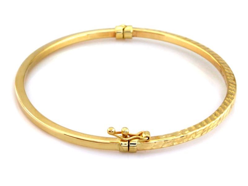 Nowa Bransoletka Złota sztywna koło Bangle próba 585. Sklep