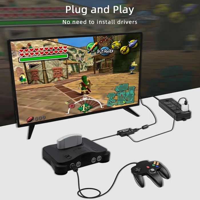 Mcbazel Konwerter N64 na HDMI dla konsoli N64/SNES. Kabel HDMI do HDTV obsługuje 480p/720p/stereo audio/współczynnik proporcji 16:9/4:3.