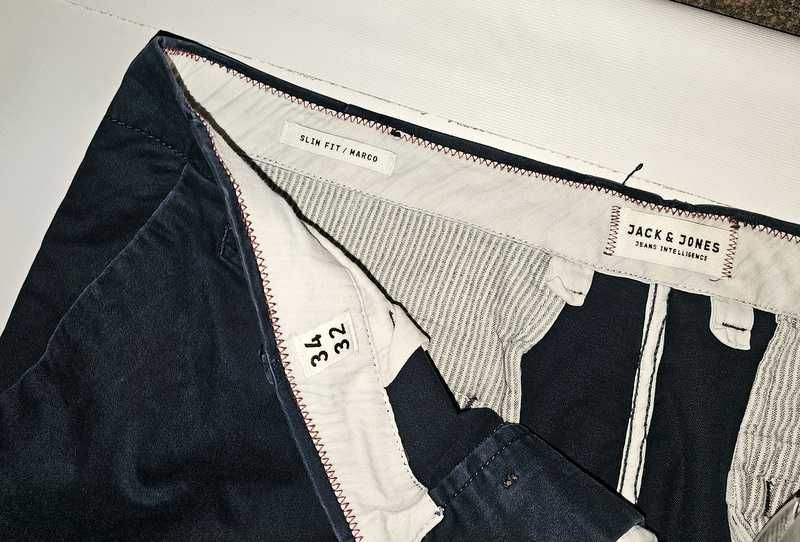 Chinosy Jack & Jones W34 L32 granatowe