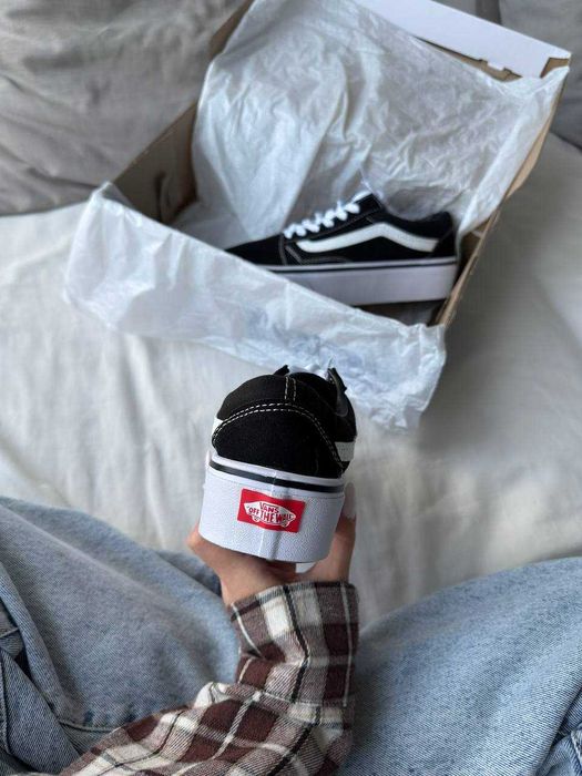 Кеди Vans Old Skool Platform / Ванс Олд Скул Платформ черные белые 38 39 40 41 42 43