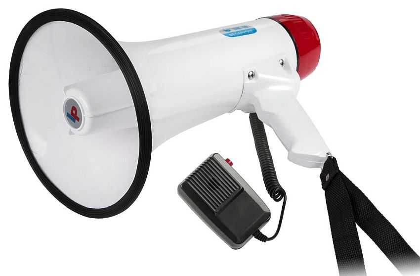 Megafon REBEL DH10 20W dwa mikrofony, syrena, komplet baterii