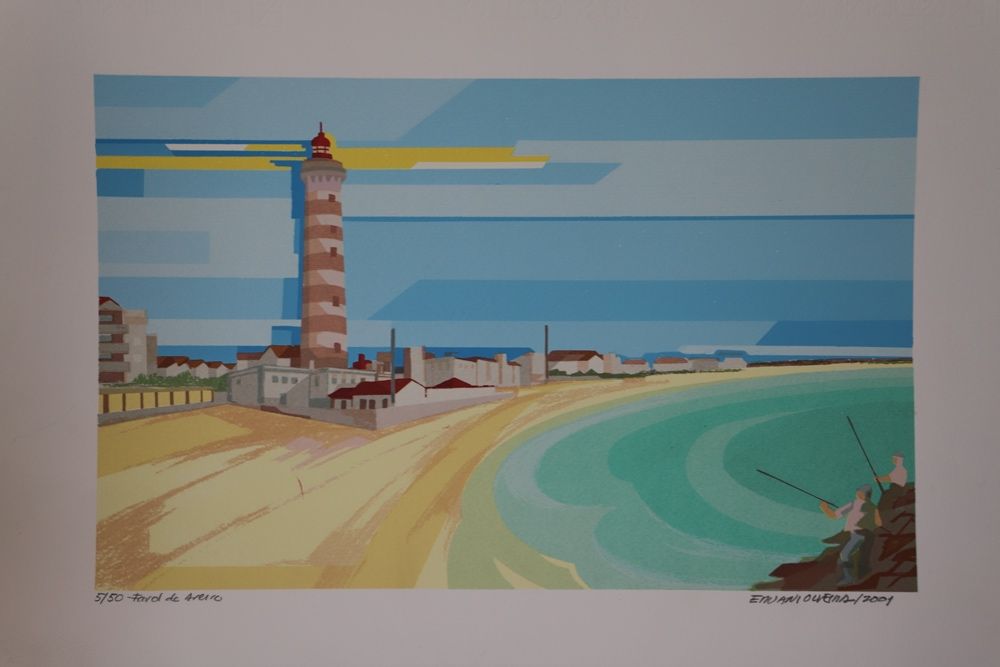 serigrafia do artista Ernani Oliveira - Farol da Barra