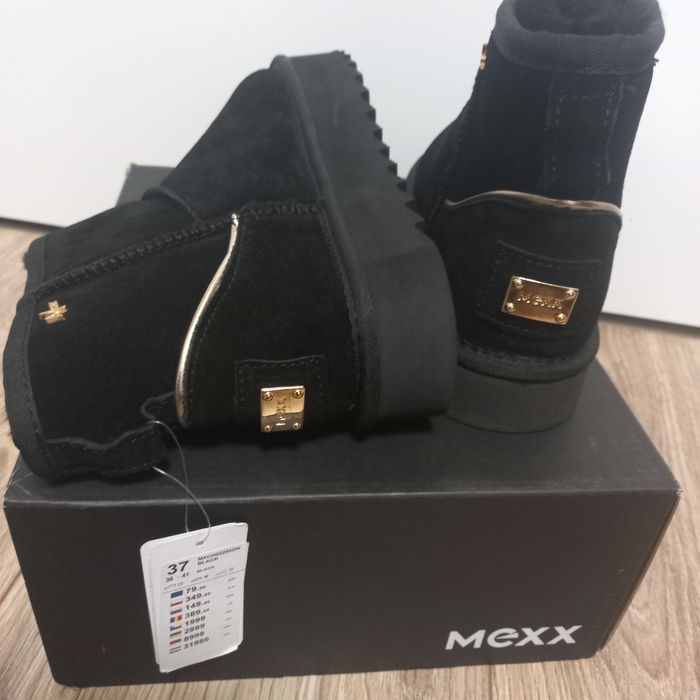Mexx- zimowe botki damskie-37- skórzane -nowe