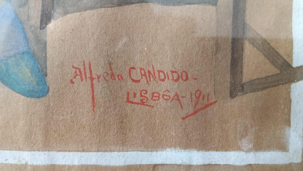Aguarela de 1911 por Alfredo Cândido