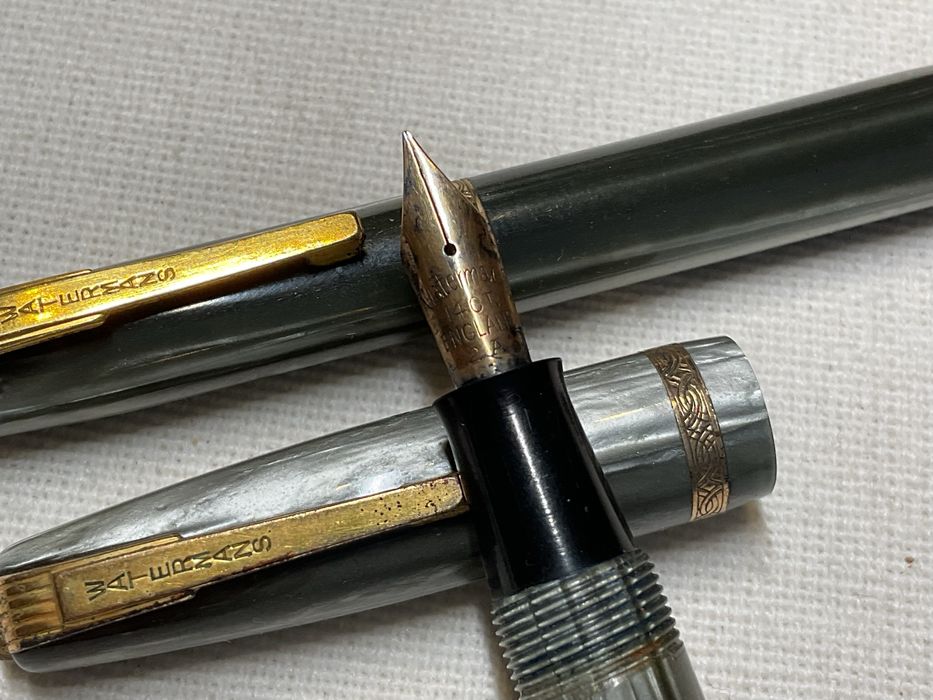 Conjunto caneta tinteiro e lapiseira Waterman modelo 512.V antiga