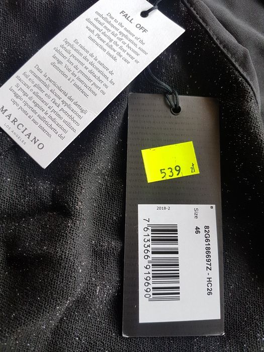 Piękne połyskujące, body na jedno ramię Marciano, rozmiar XL.