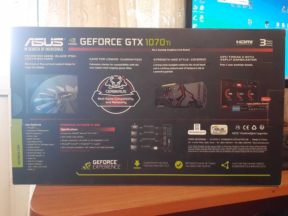 GTX cerberus 1070ti 8gb 256bit