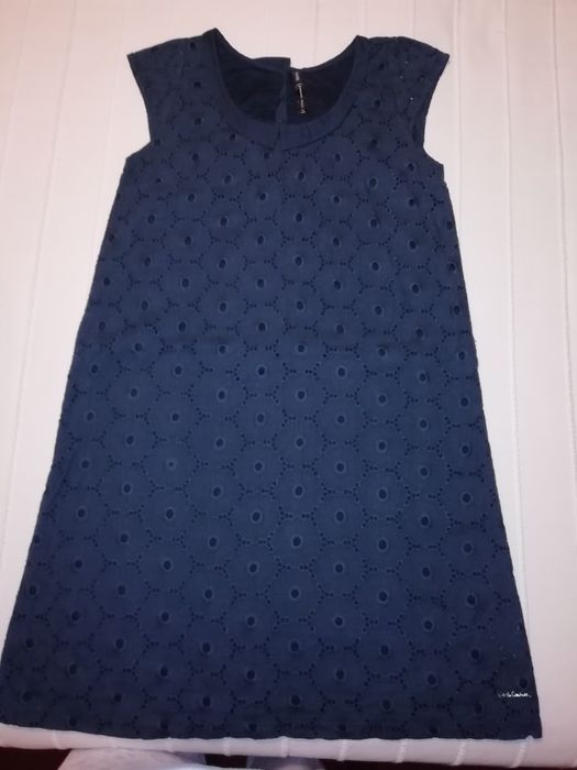 Vestido de menina LITTLE COUTURE azul marinho com casaco