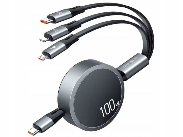 Kabel Zwijany Usb 3w1 Lightning Do Iphone Micro Usb Usb Typ C 1,1m