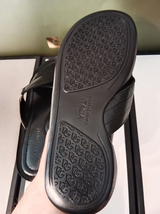 Кожаные шлёпанцы - тапки Dolce Gabbana  оригинал