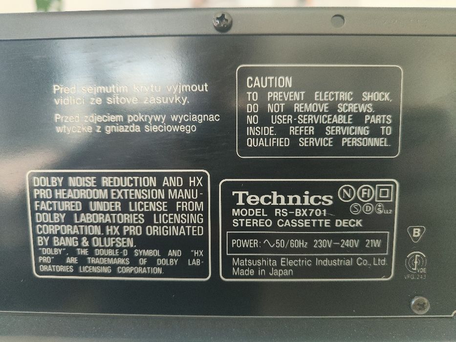 Technics RS-BX701 – 3 Head, Dolby HX Pro – stan bardzo dobry, 100% sprawny