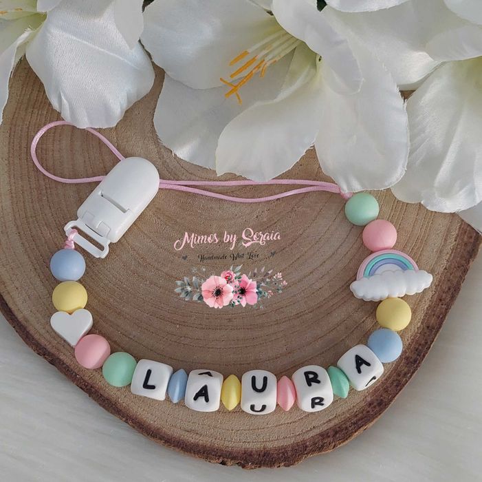 Prende-Chuchas / Prendedor de Chupeta - Silicone - Personalizado