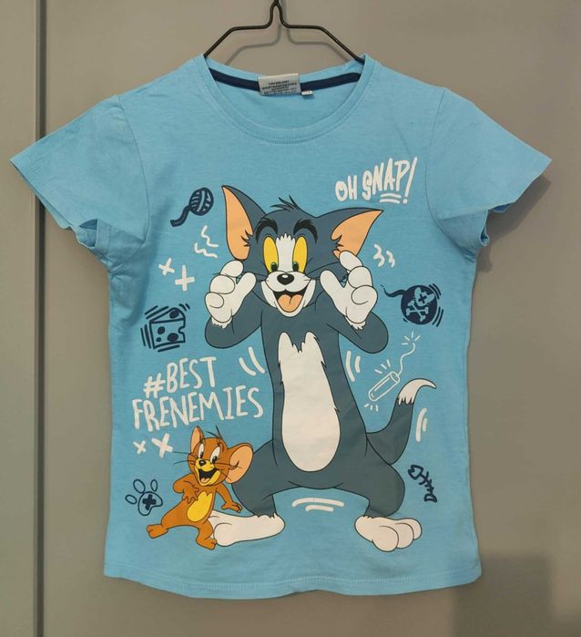 T-shirt chłopięcy z Tom & Jerry z krótkim rękawem roz. 128 Pepco