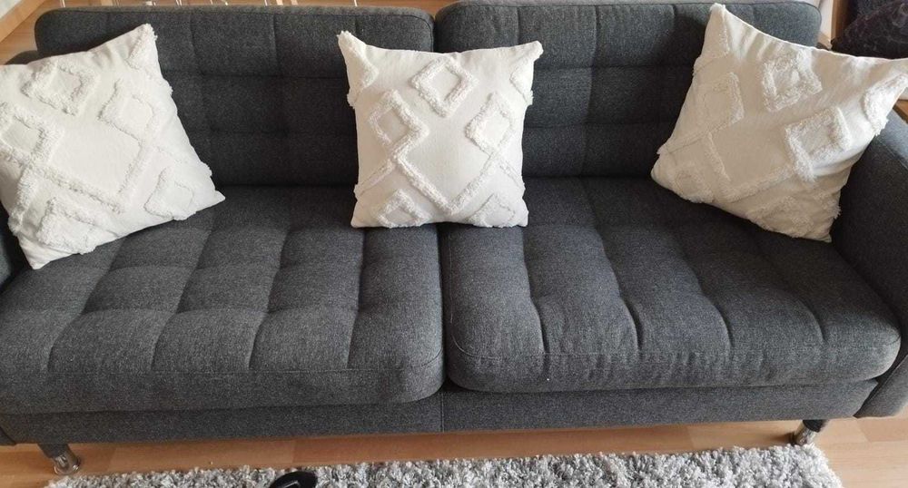 Sofá 2 lugares - cinzento