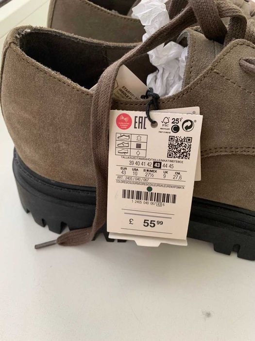 Нові чоловічі замшеві туфлі дербі Pull&Bear