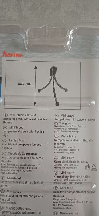 Tripé Hama, flexível até 10 cm