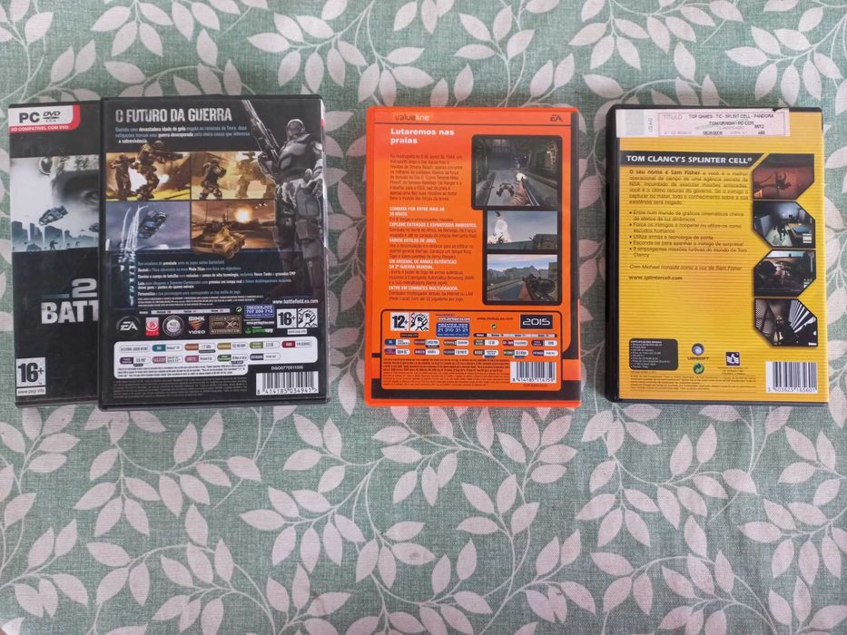 Jogos pc: Pro Cycling Manager; Battlefield; Medal of Honor; Splinter C