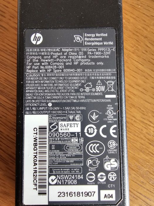 Carregador HP 90W 19V 4,74A