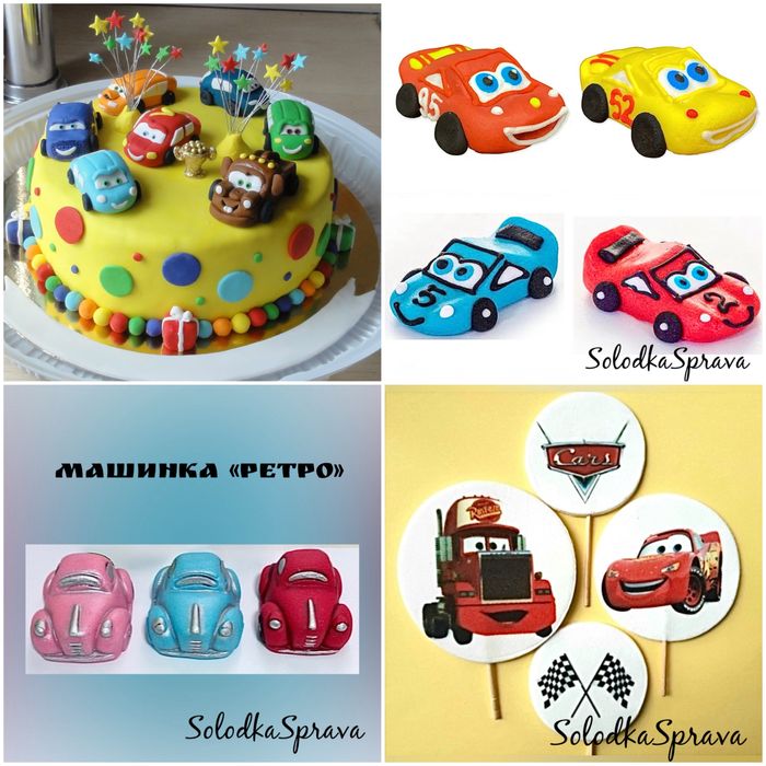 Цукрові прикраси та топери для декорування тортів.