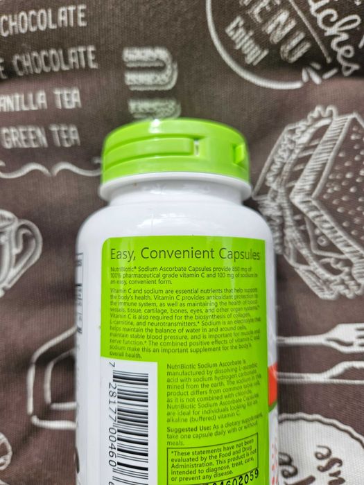 Вітамін С витамин vit C Ц порошок капсули содіум аскорбат Nutribiotic