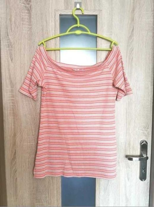 Bluzka na krótki rękaw prążkowana w paski 42 NEXT