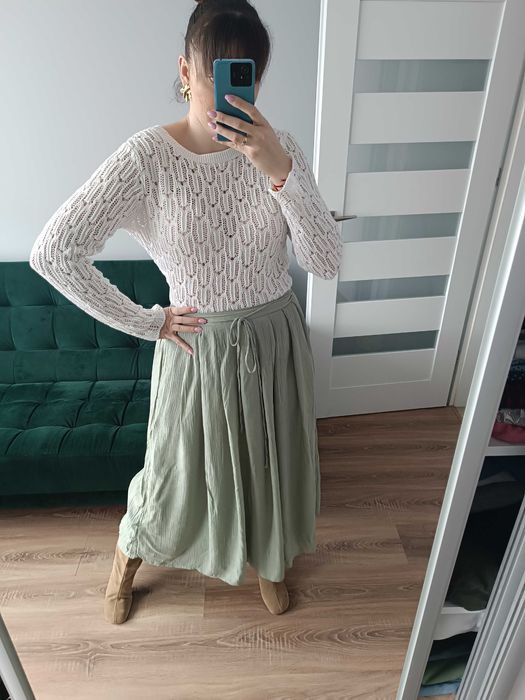 Spódnica długa maxi pistacjowa
