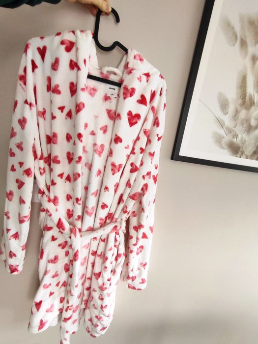 Szlafrok damski w serduszka nowy