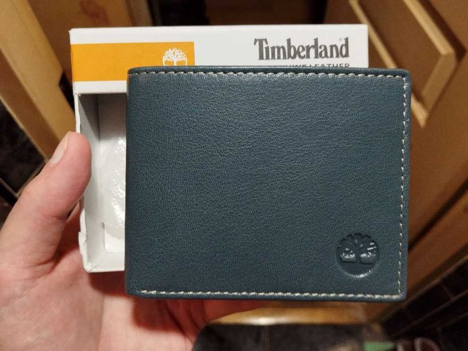 Timberland Оригинал Новый Кожаный Кошелек Синий