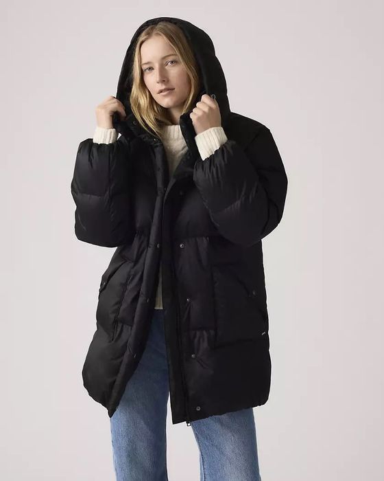 Зимова жіноча куртка Levis чорна Western Bubble Midi Jacket