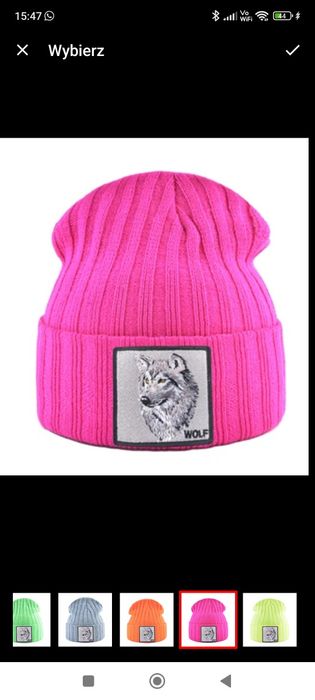 Hit czapka beany fuksja granat czarna unisex