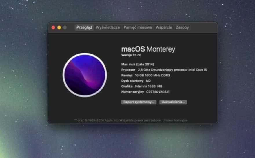 Apple Mini Mac i5 2,6 16 GB 256 SSD plus 512GB SSd M2 ADATA