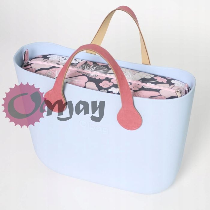 organizer OBAG STANDARD kwiaty pudrowy róż szary wkład OMAY