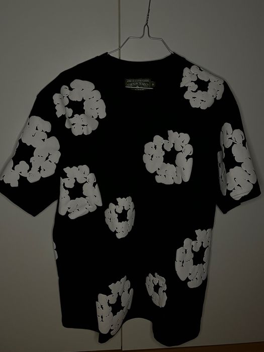 T-shirt Demin tears Preta