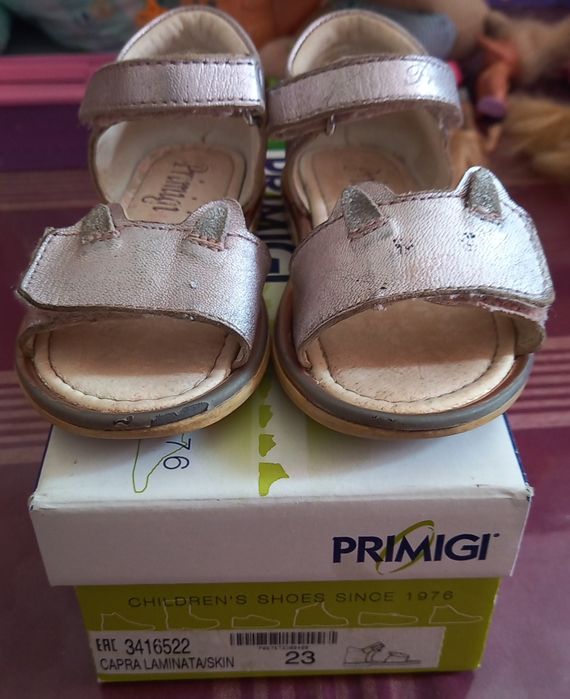 Sandaly skorzane dziewczece srebrne PRIMIGI 23 (14 cm)