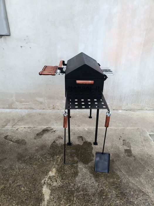 Мангал 4мм гриль барбекю на ніжках на 11 шампурів