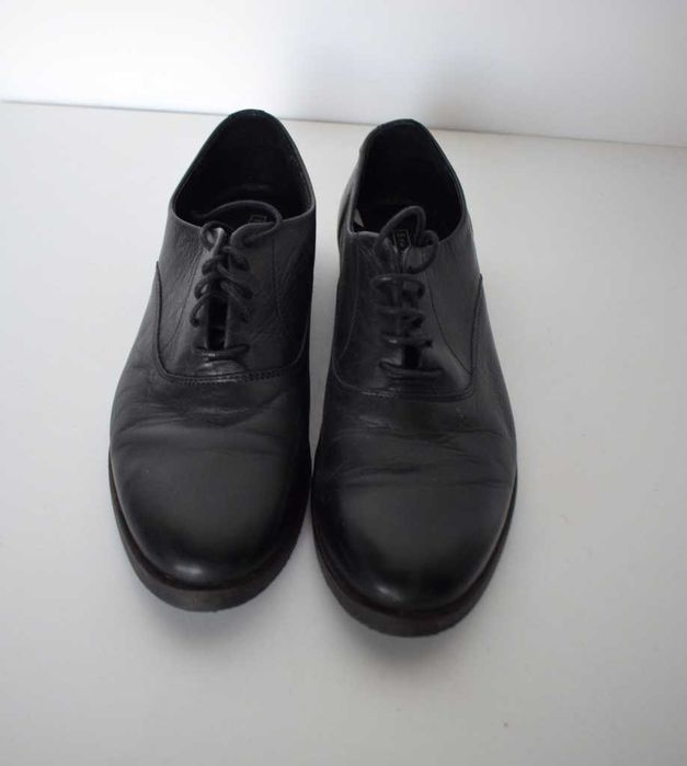 5TH Avenue buty ze skóry  skórzane 39 czarne damskie oksfordki
