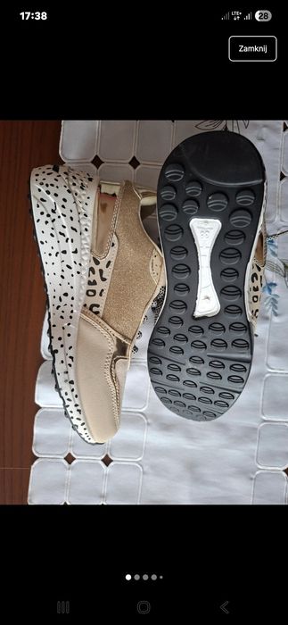 Sportowe Damskie Buty Gruba Podeszwa Beżowe Nokien roz 38