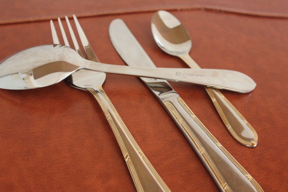 Faqueiro - Fio de Ouro 24 K - 75 Peças - 12 Pessoas