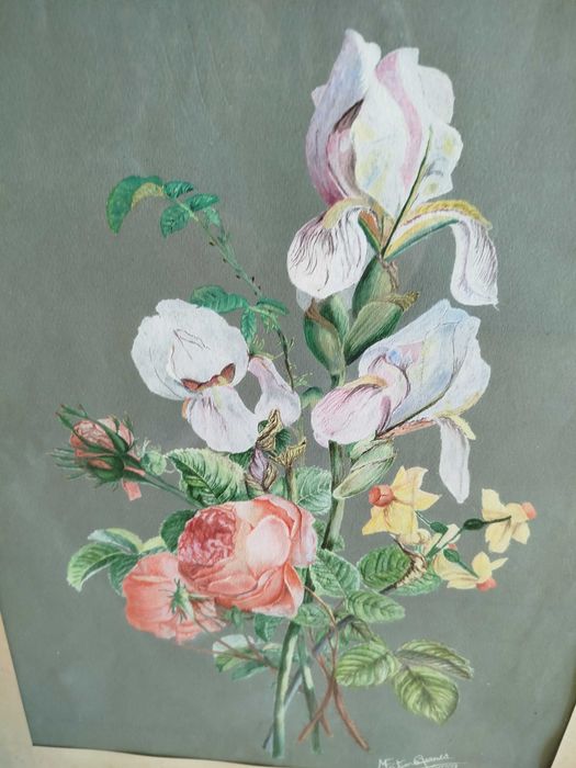 Quadro Antigo - Pintura a Aguarela