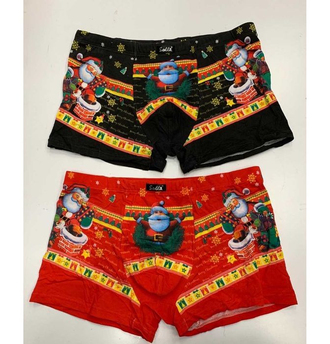 Bokserki świąteczne z Mikołajem męskie święta XL