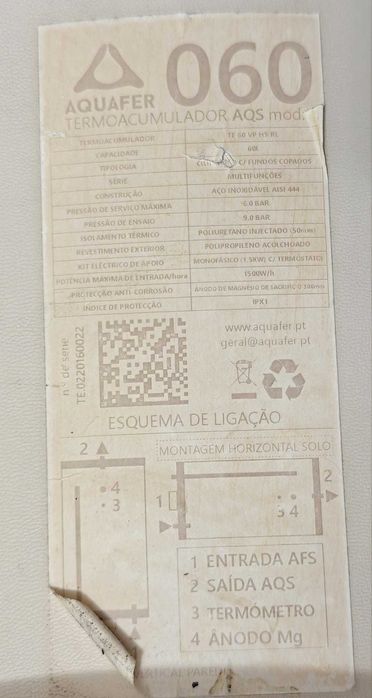 Cilindro inox 60 litros