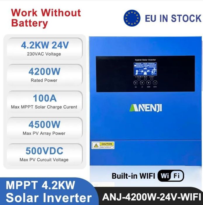 Гібридний інвертор ANENJI 4,2квт. Вбудованний WIFI.