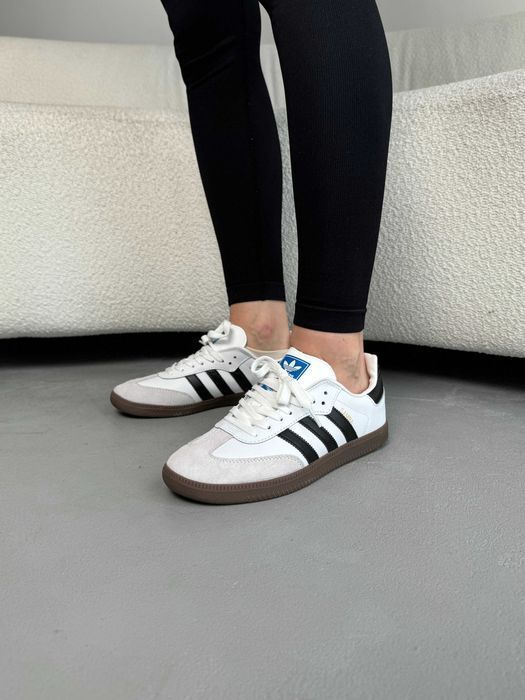 Кроссовки Adidas Samba White Grey Black  Оригинал женские новые