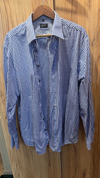 Koszula Kastor Classic 46 XXL niebieska krata vichy